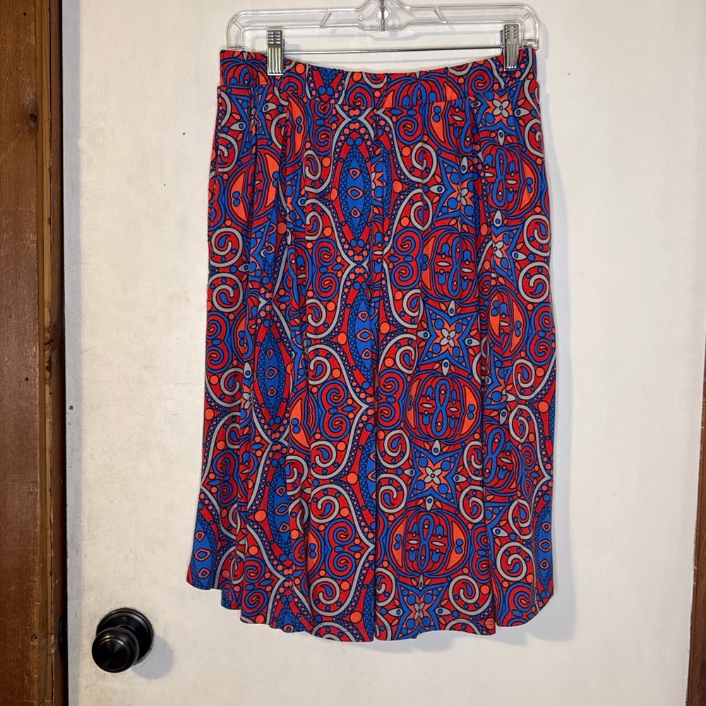 LuLaRoe Blue and Red A-Line Skirt